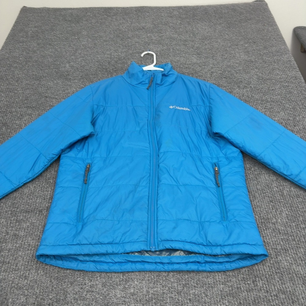 Columbia Jacket Mens M Blue Nylon Omni-Heat Interchange Puffer Gorpcore Outdoor
